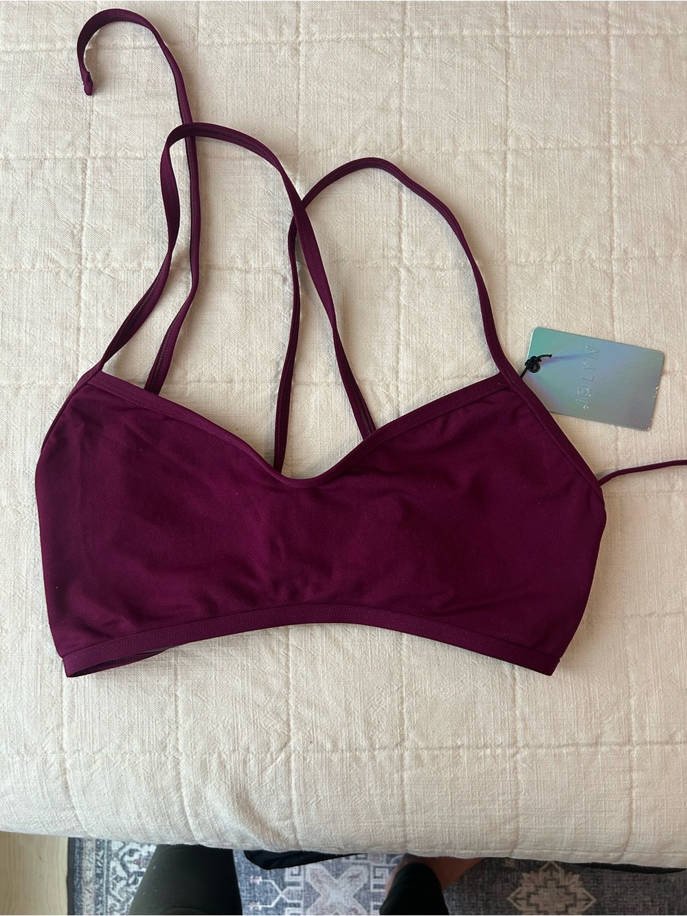 Jolyn Clothing Plum Strappy Sports Bralette